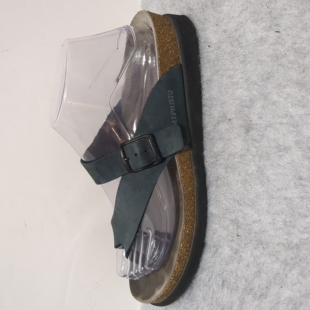 Mephisto Sandals Helen Black Nubuck Thong Women's Size 8 / 38